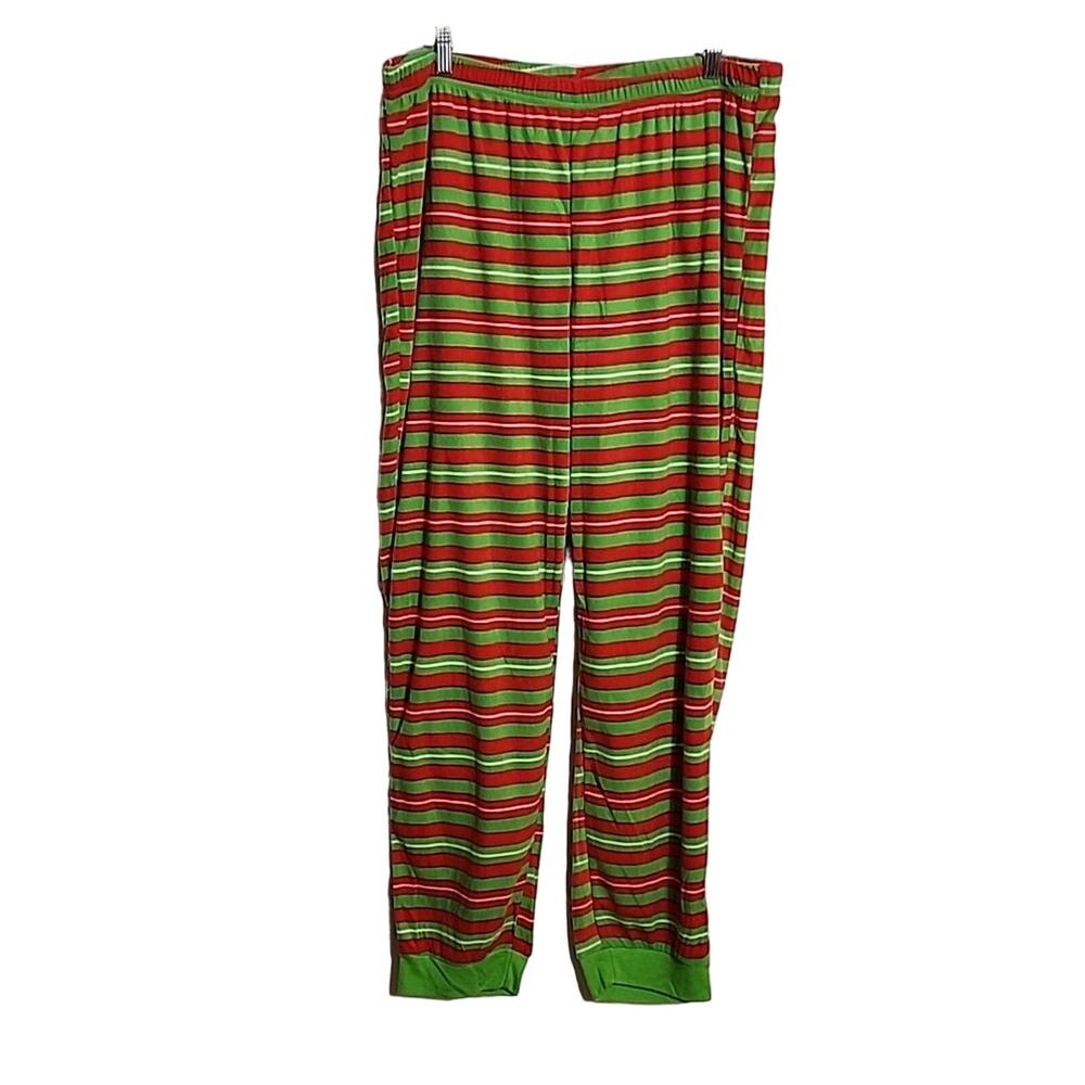 Red/Green Striped Pajama Lounge Pants, NWT, Large